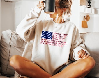 Trendy American Flag Sweatshirt, USA Flag Shirt, Memorial Day Hoodie, Voter Shirt, 4th of July Gift, Flag Of The United State Shirt