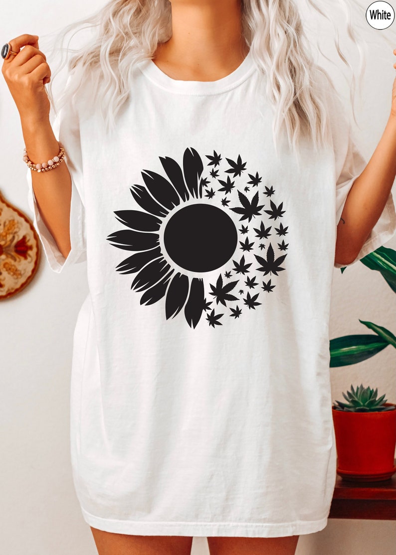 Weed Sweatshirt, Sunflowers Marijuana Sweatshirt, Cannabis Shirt, Marijuana Sweatshirt, Weed Lover Gifts, Marijuana Lover Gifts, D6059 image 2