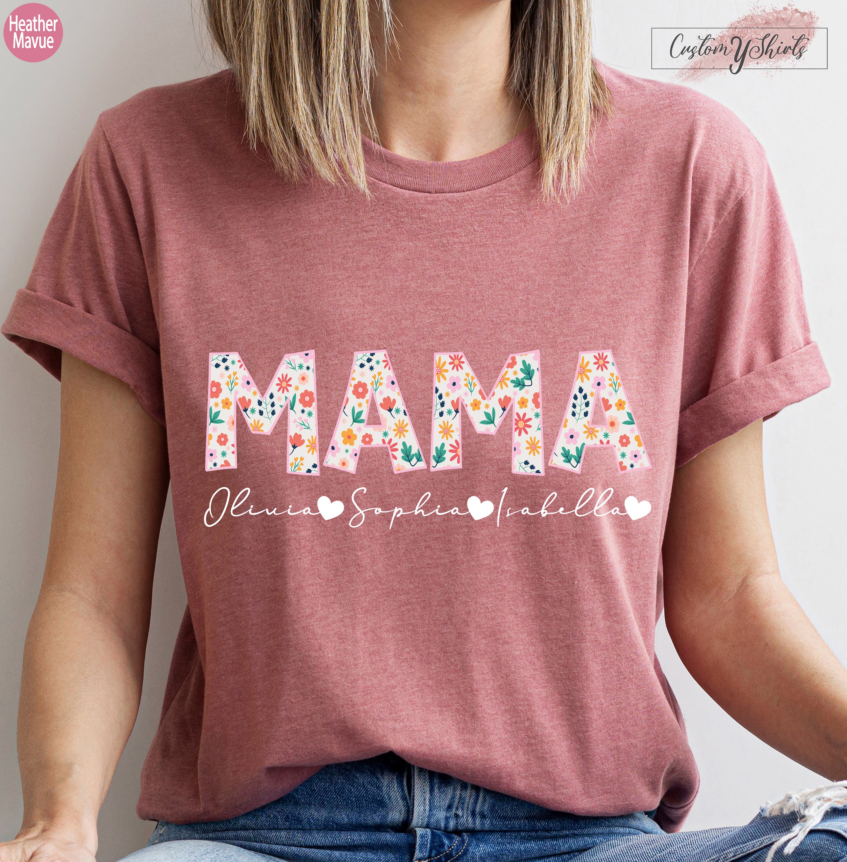 Custom Mama Hoodies, Personalized Mom Sweatshirt With Kid's Names