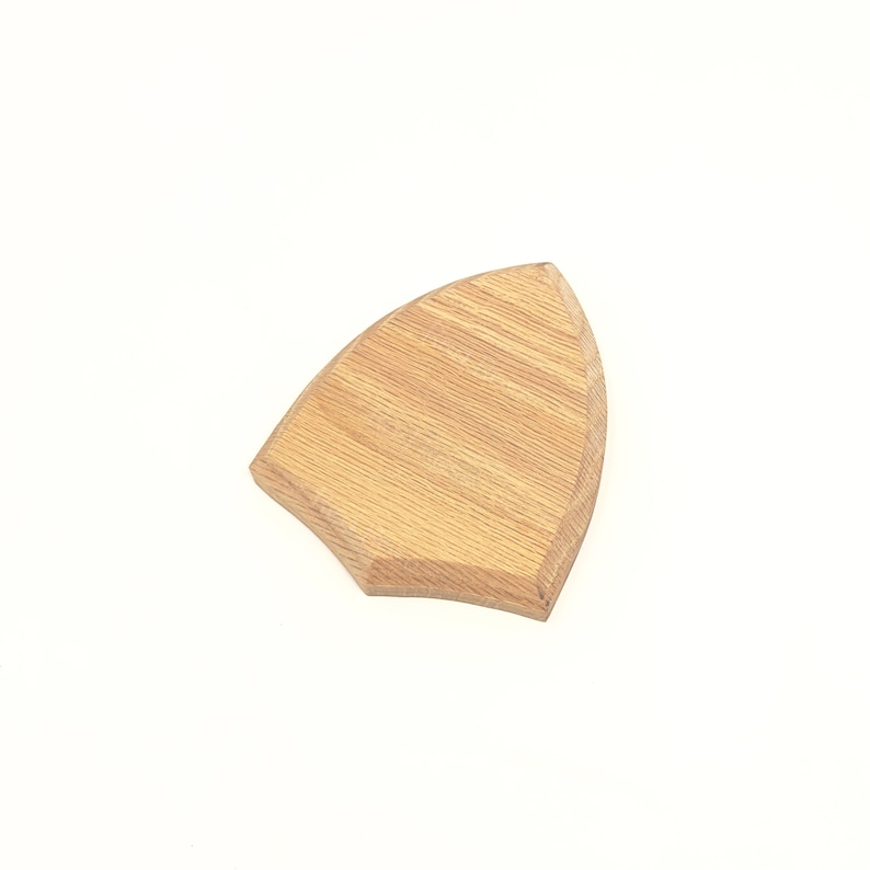 Solid Oak Shield Plaque Sign Blank Wooden Decoration Plinth Craft Stand ...