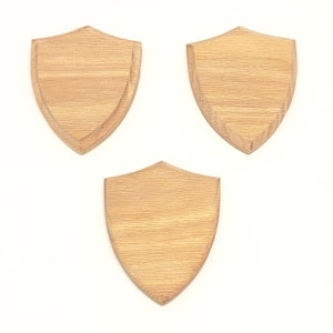 Solid Oak Shield Plaque Sign Blank Wooden Decoration Plinth Craft Stand