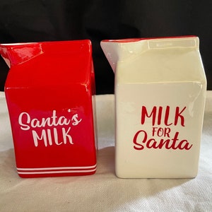 Ceramic "Milk for Santa" Mini Milk Cartons