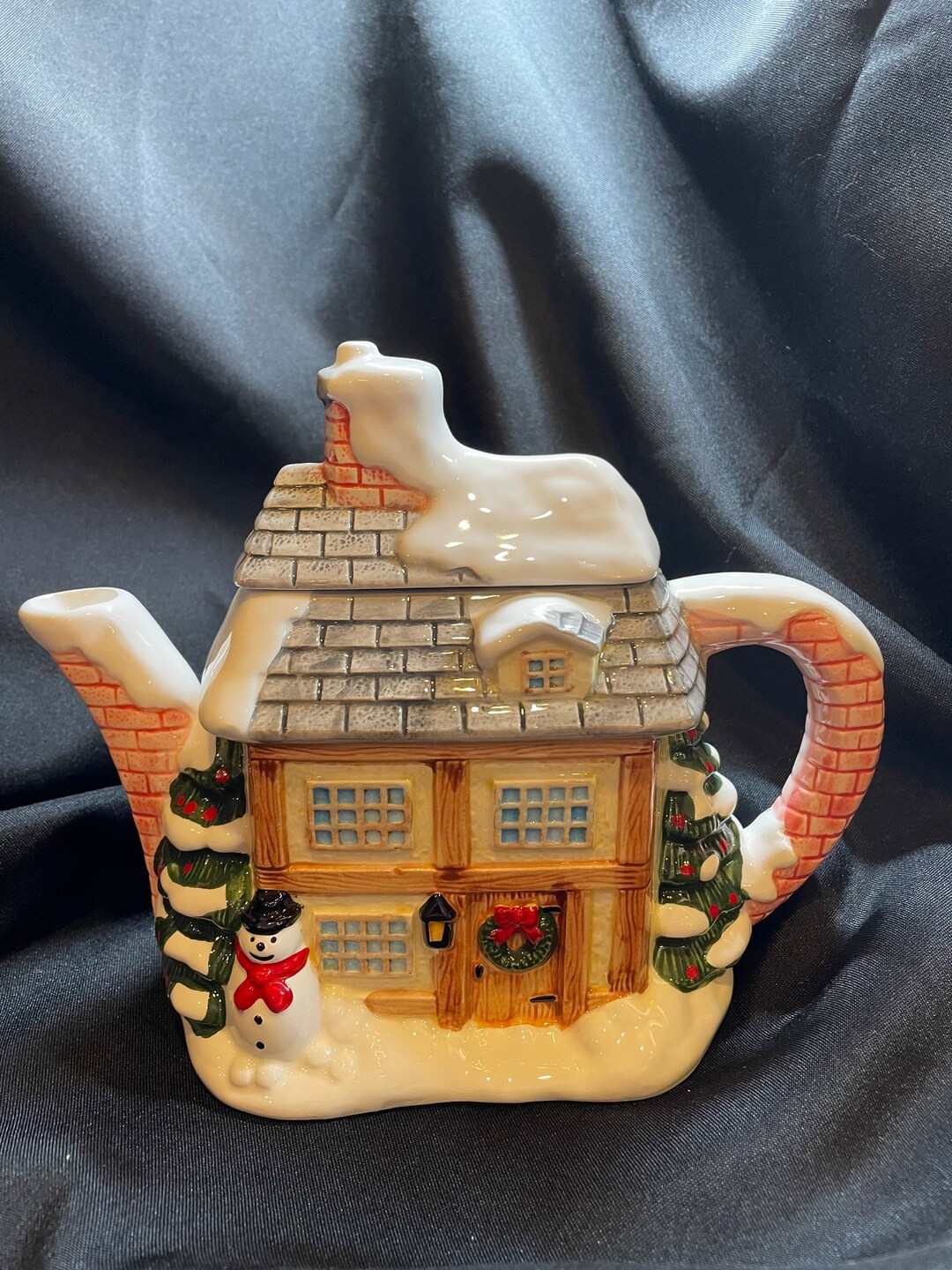 Vintage the Village Teapot Collectibles winter Cottage by Etsy