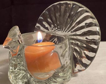 Vintage Avon Glass Turkey-Shaped Votive Holder