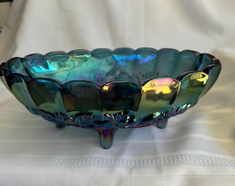 Vintage Indiana Glass Oval Center Bowl | Model 2211 | Blue