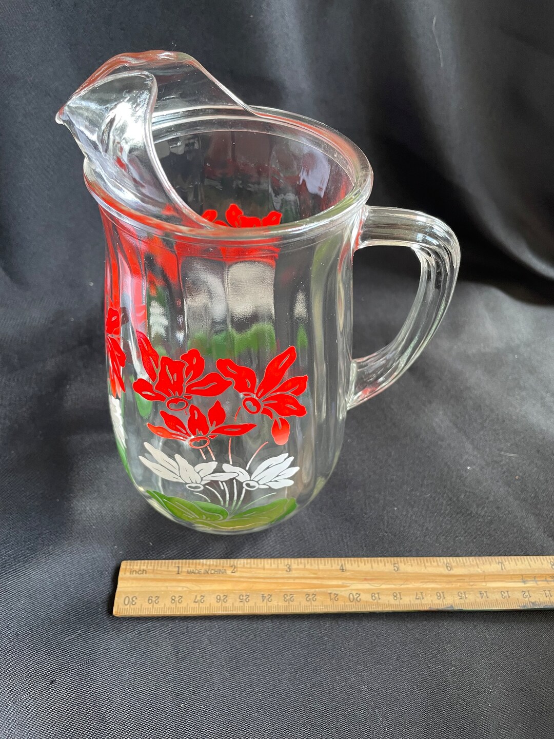 Vintage Glass Pitcher - Etsy