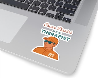 Oscar Piastri Therapist Sticker, Funny Car Enthusiast Decal, Gift for Racing Fans, Laptop Sticker, Sports Car Lover Decor