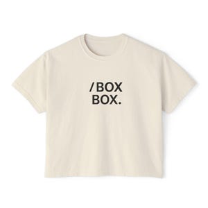 Boxy Tee Women&#39;s Loose Fit T-Shirt, Box Styled F1 Design, Casual Box Tee, Oversized Box Top, Relaxed Fit Shirt