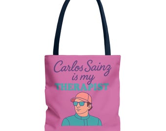 Carlos Sainz Fan Tote Bag - Fun Gift for Race Enthusiasts, Eco-Friendly, Stylish Carryall, Unique Present for Birthdays, Sports [...]