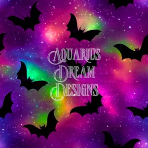 Halloween Nahtlose Datei, Nordlichter Fledermäuse Musterdesign, Neon Lila Fledermäuse Halloween Muster, Halloween Fledermaus Nahtlos wiederholendes Muster