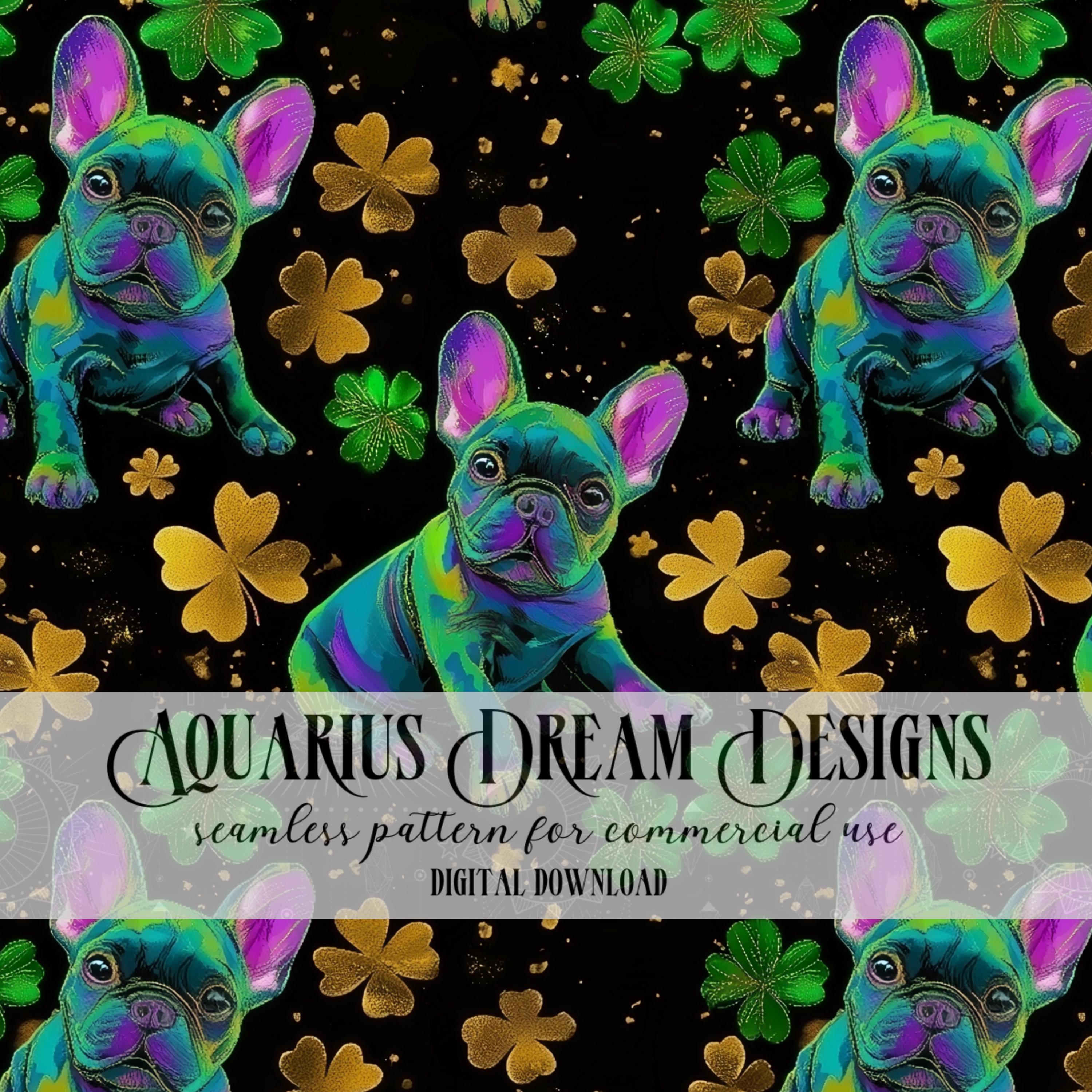 French Bulldog St Patricks Day Seamless File, St Pattys French Bulldog ...