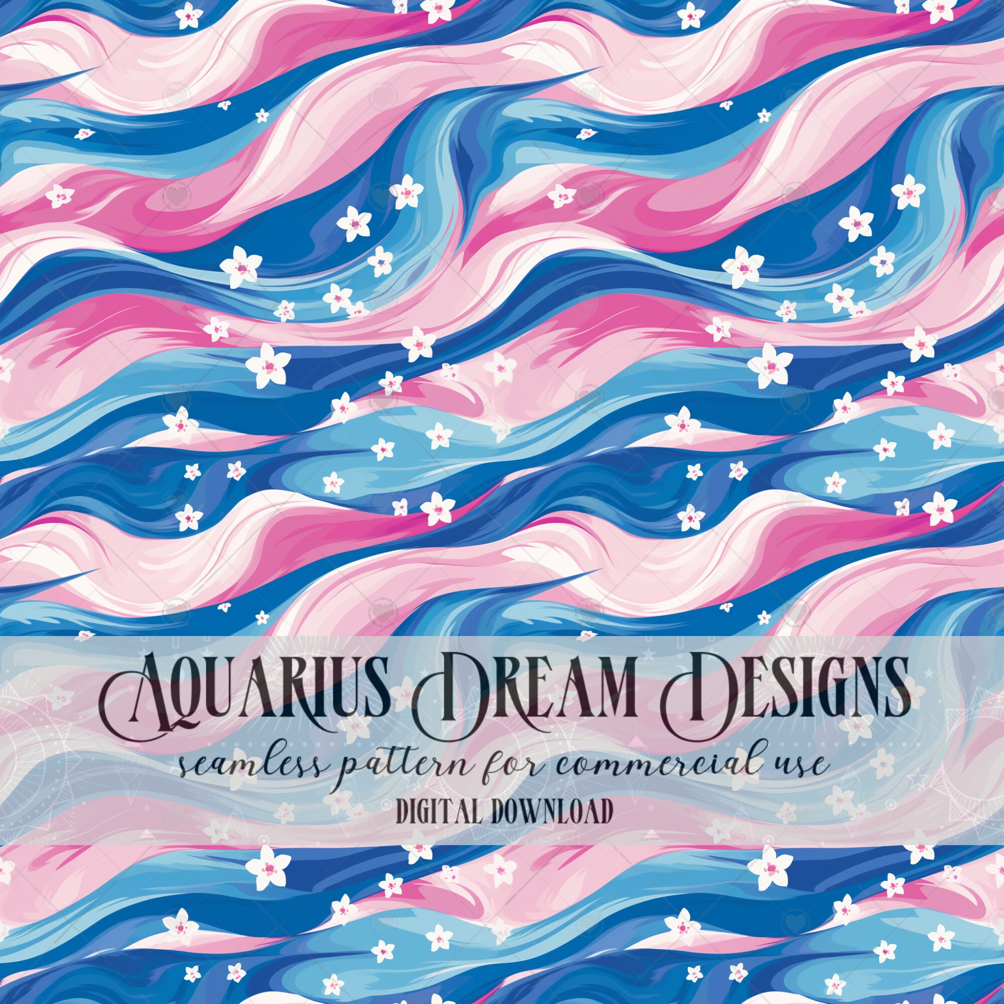 Gender Reveal Seamless Pattern, Trans Flag Pattern, Pink and Blue Pattern for Fabric and Sublimination, Transgender Pride Pattern