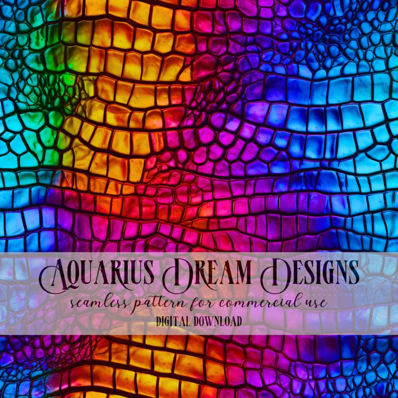 Rainbow Alligator Print Seamless Pattern, Crocodile Skin Seamless File ...