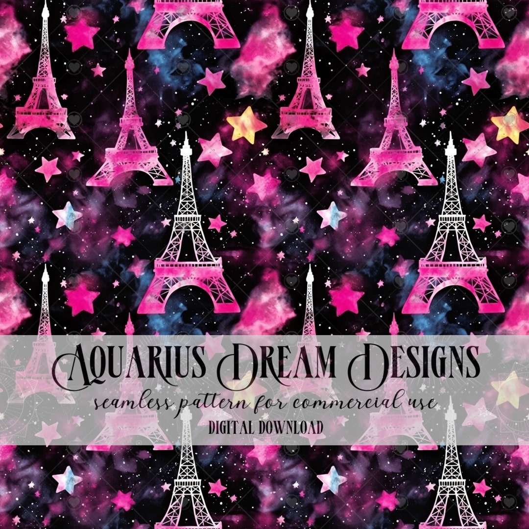 Alcohol Ink Eiffel Tower Seamless File, Pink Eiffel Towers Seamless ...