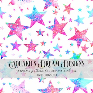 Girl Seamless Pattern, Girls Seamless File, Neon Galaxy and Stars Seamless Fabric Design, Neon Rainbow Stars Seamless, Rainbow Girls Pattern