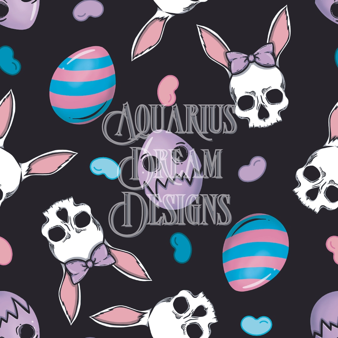 Easter Pastel Goth Seamless Pattern Goth Easter Pattern for Fabric or
