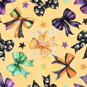 Fichier sans couture d'Halloween de coquette, modèle sans couture de coquette d'Halloween, conception numérique de tissu de noeuds d'Halloween, modèle d'Halloween sans couture