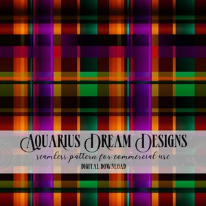 Halloween Seamless Pattern, Halloween Plaid Seamless File, Halloween Digital File, Halloween Pattern for Fabric, Halloween Repeating Pattern