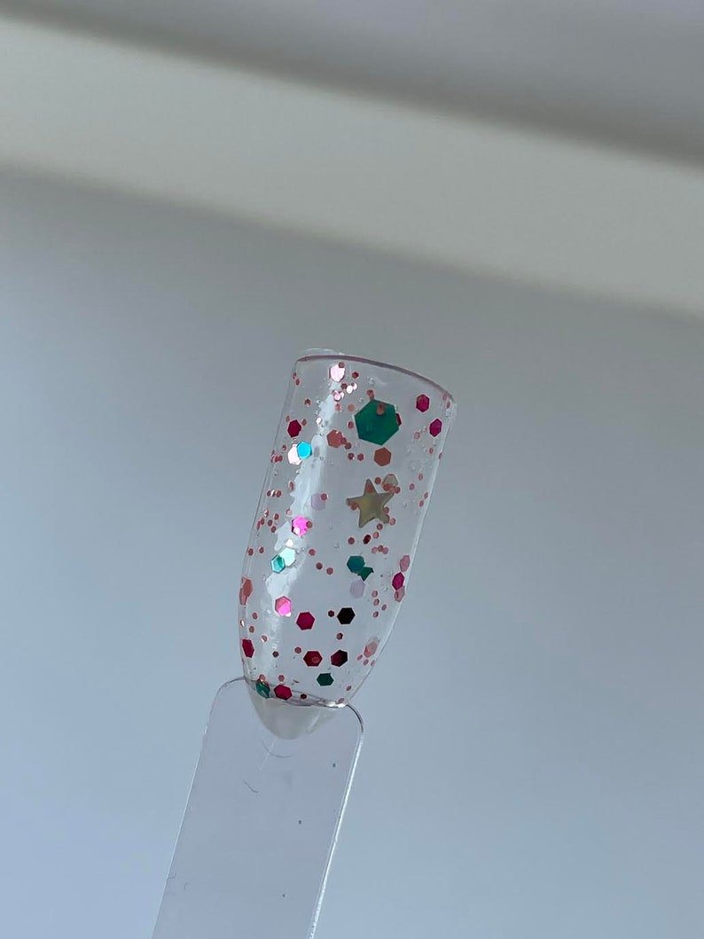 Clear Glitter Vegan Nail Polish Topper Confetti Nail Polish Rainbow