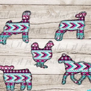 BUNDLE Show animals digital file, Stock show life, Show pig PNG, Show Life cow PNG Digital Download Sublimation