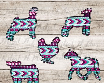 Show Animals PNG Bundle, Stock Show Life, Cow, Pig (Digital Download)