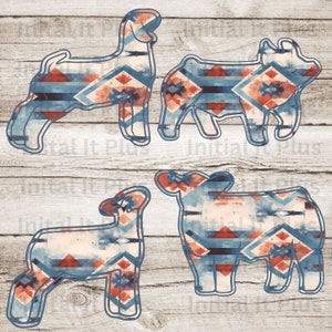 BUNDLE Show animals digital file, Stock show life, Show pig PNG, Show Life cow PNG Digital Download Sublimation