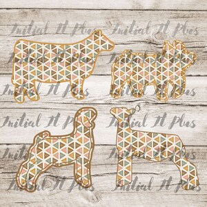 BUNDLE Boho show pig digital file, Stock show cow, Show goat PNG, Show Life lamb PNG Digital Download Sublimation