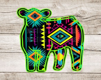 Neon show cow digital file, Stock show cow, Show cow PNG, Show Life Pig PNG Digital Download Sublimation