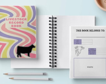Printable Cow Show Record Book, Youth Livestock Project (8.5"x11")
