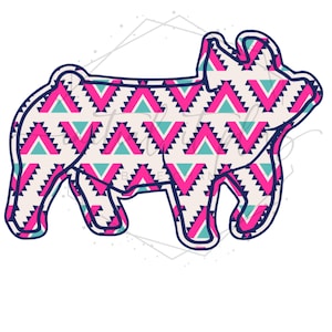 Aztec show pig digital file, Stock show pig, Show pig PNG, Show Life Pig PNG Digital Download Sublimation