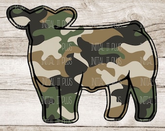 Camo Show Steer PNG, Stock Show Cow, Sublimation (Digital Download)