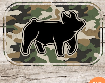 Camo Show Pig PNG, Stock Show Life (Digital Download)