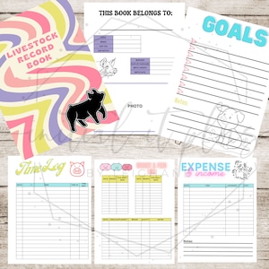 PRINTABLE Stock show record book, Show pig, Livestock show, Pig Youth Livestock Project Record Book
