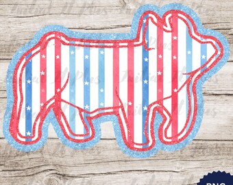 Fichier numérique rouge, blanc et bleu, Montrer la vie, Montrer le cochon PNG, Montrer la vie vache PNG Téléchargement numérique Sublimation