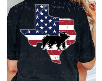 Texas American flag show pig digital file, Stock show pig, Show pig PNG, Show Life Pig PNG Digital Download Sublimation