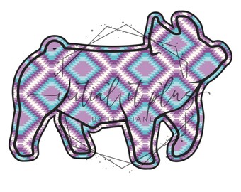 BUNDLE Aztec show pig digital file, Stock show pig, Show pig PNG, Show Life Pig PNG Digital Download Sublimation