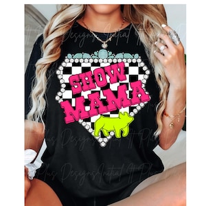 Womens Cute Pig Show Mom T-Shirt Womens Cute Pig Show Mom T-Shirt
