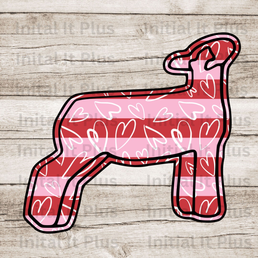 Valentine Lamb PNG, Show Lamb Digital File, PNG Valentine, Show Lamb