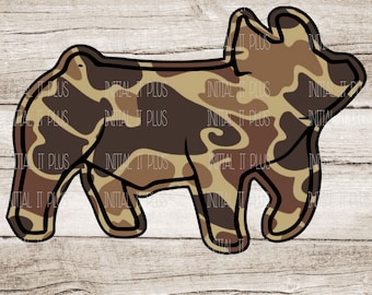Camo show pig digital file, Stock show pig, Show pig PNG, Show Life Pig PNG Digital Download Sublimation