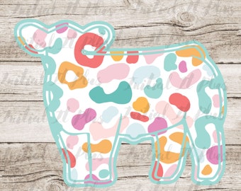 Fichier numérique d'animaux de léopard, exposition de vie, cochon PNG, vache PNG téléchargement numérique par sublimation