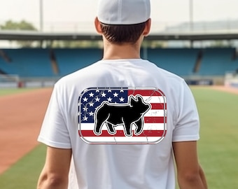 American flag show pig digital file, Stock show pig, Show pig PNG, Show Life Pig PNG Digital Download Sublimation