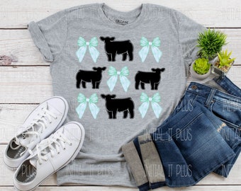 Coquette Bow Show Cow digital file, Stock show pig, Show cow PNG, Show Life goat PNG Digital Download Sublimation