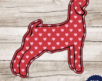 Valentine Goat PNG File, Heart Pattern (Digital Download)