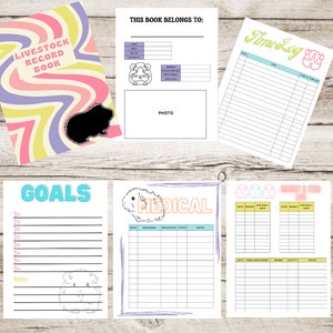 PRINTABLE Stock show record book, Show GUINEA PIG, Livestock show, Guniea Pig Youth Livestock Project Record Book