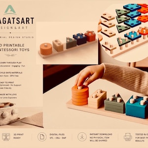 3D Printed Montessori Stacking Toy STL File: Eco-Friendly Puzzle For Toddlers (Digital Download)