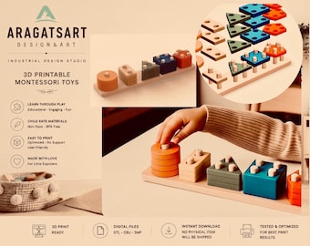 3D Printed Montessori Stacking Toy STL File: Eco-Friendly Puzzle For Toddlers (Digital Download)