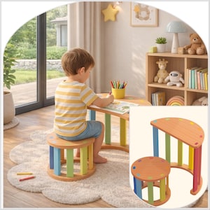 Montessori Toddler Circle Table Chair Set Plans: DIY Plywood CNC Files (Digital Download)