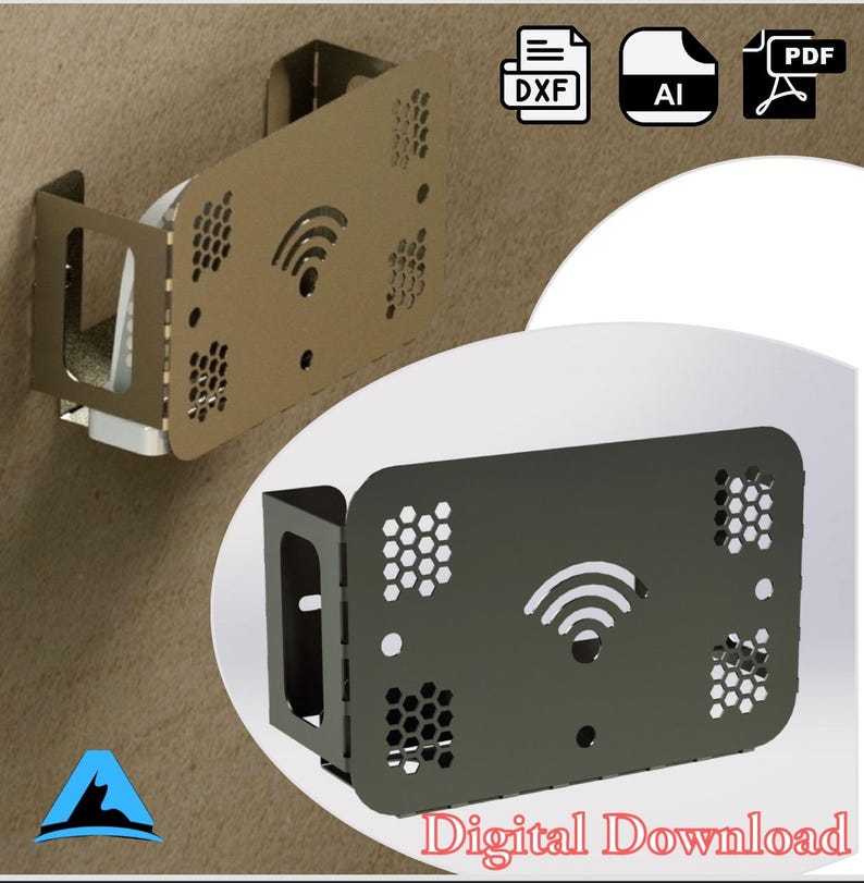 Spectrum Router Box Rectangle Back Laser Cut Router Storage Box: Wall Mounted, Modern Decor (digital ...