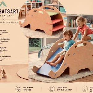 Montessori Elephant SLIDE Plans: DIY Plywood CNC Kids Gym Files (Digital Download)