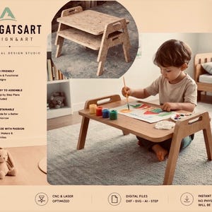 Montessori CHOWKI golvbordsplaner: DIY Plywood CNC laserskurna filer (digital nedladdning)